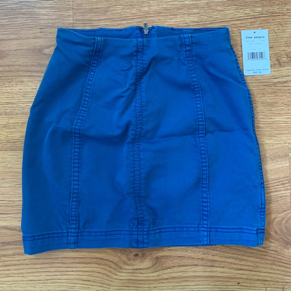 Free People denim mini skirt, lapis lazuli, size 2